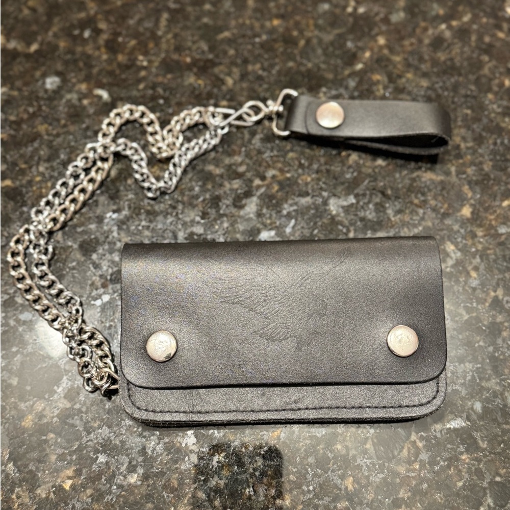 Genuine Leather Chain Wallet